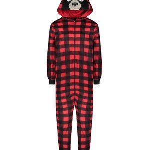 Plaid fleece teddy Pyjama boy Sz 14